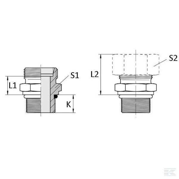 GEV12L916UNF Резьбовое штуцерное соединение, прямое