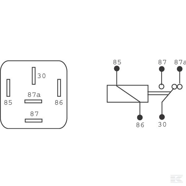 KREL610202P001 Мини-реле 12 В 20A/30A