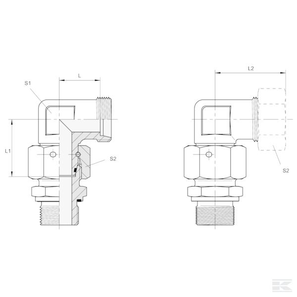 EWS15LSV Штуцер угловой регулируемый