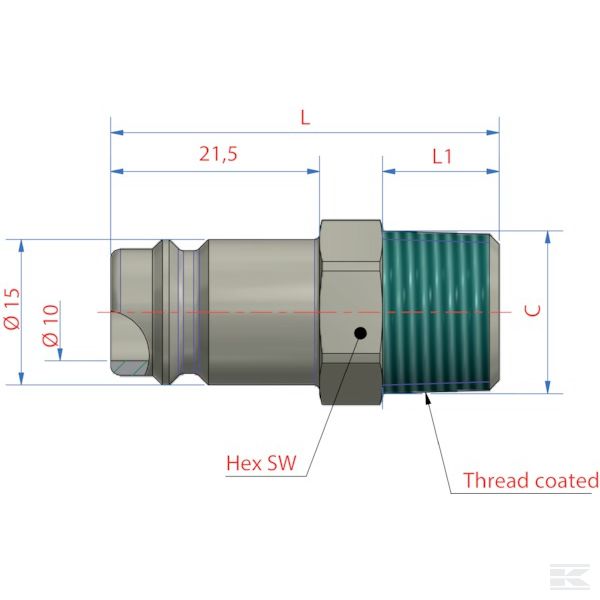 ESIG34NAS +Quick coupl.plug male BSP3/4"