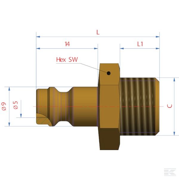 ESM18NA +Quick coupl.plug male BSP1/8"