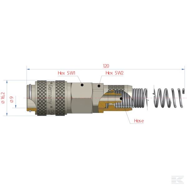 ESMN4TQF +Quick coupl./spring guard 4x6