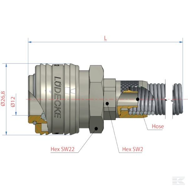 ESN6TQF +Quick coupl./spring guard 6x8