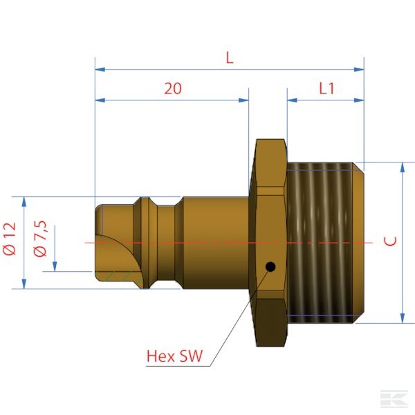 ES1415NA +Quick cpl. plug male M14x1,5m