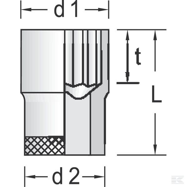 DPD3016 Торцевая гол., 12-гран. 3/8-16 мм