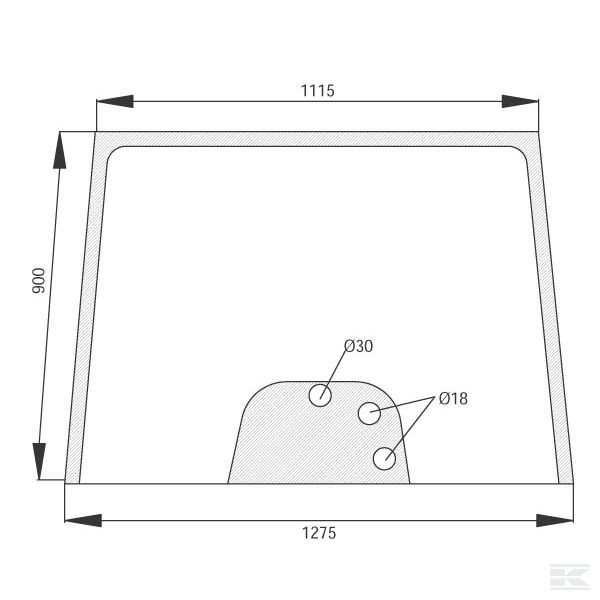 3777602M2N Ветровое стекло верхнее
