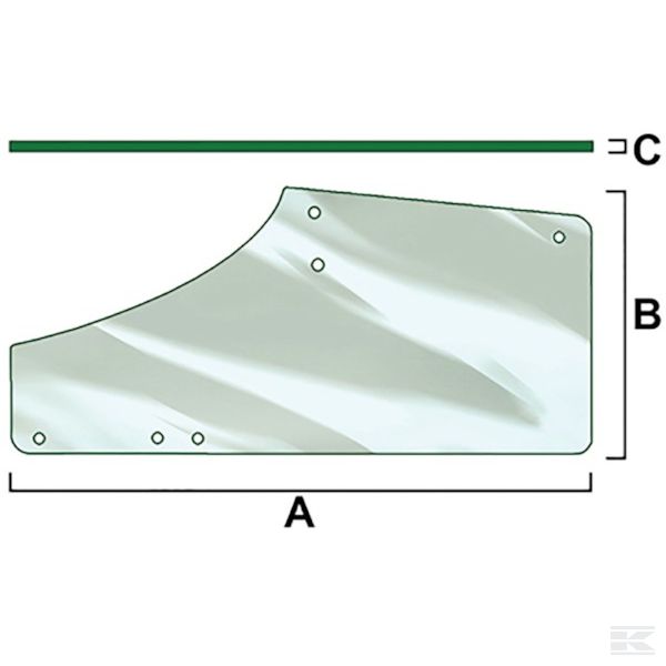 VPM7368 +LH upper door glass