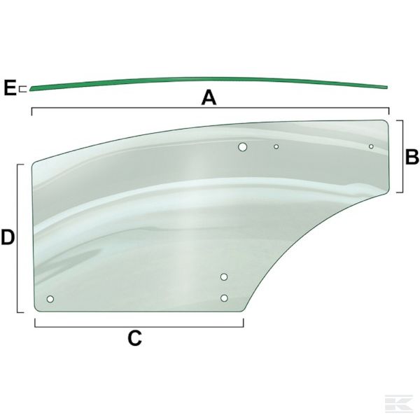 VPM7427 +Right hand door glass