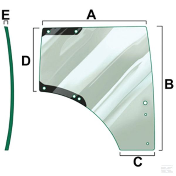 VPM7431 +Right hand door glass