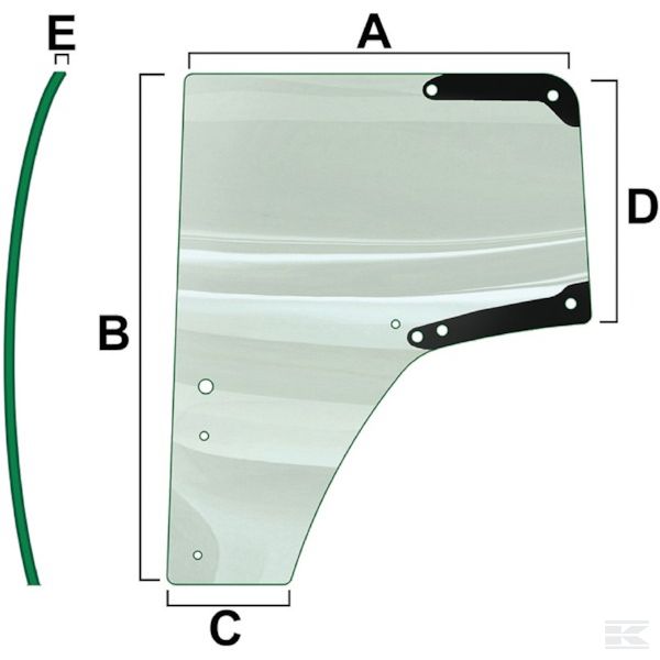 VPM7468 +Left hand door glass