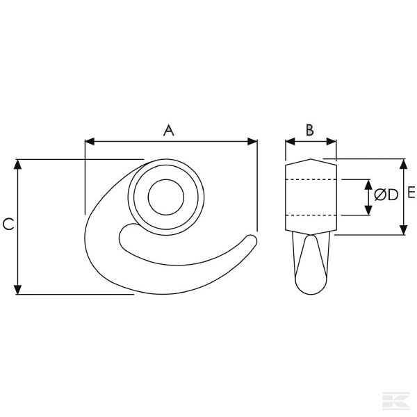 WS3100 Крюк для 3/4"