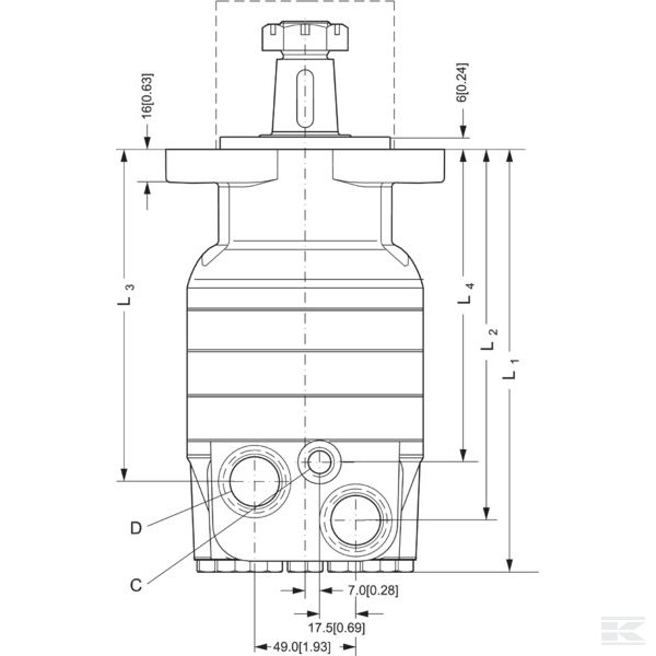 TMK160151F6060 орбитальный двигатель Вал  Ø 1
