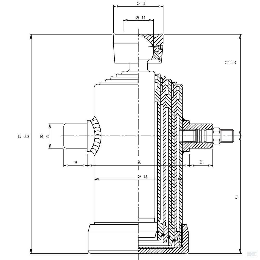 TC3055 Гидроцилиндр телескопический с шариком 5-шт.