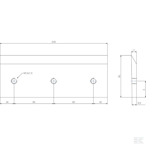 WCB00514 Нож деревоизмельч. 230x90x11