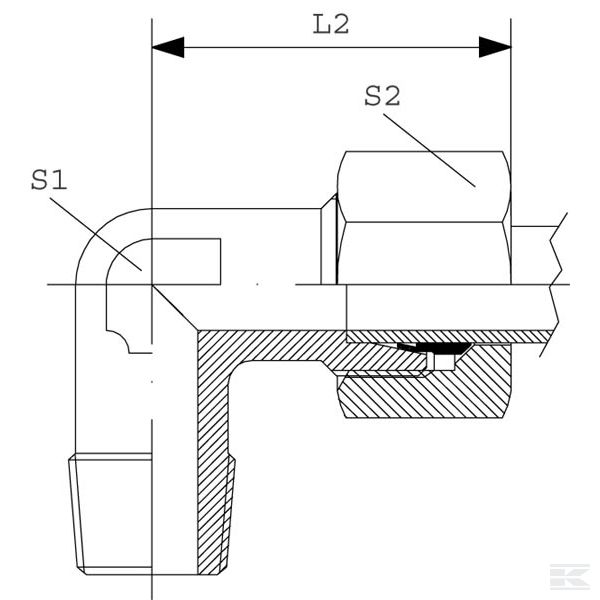 WEV15LMK18RVS Соед.р. угл. 15L M18 н.ст.