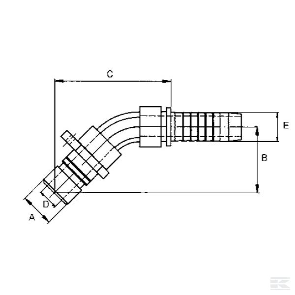 WEO147120808 Штекер DN12-16 мм 45°