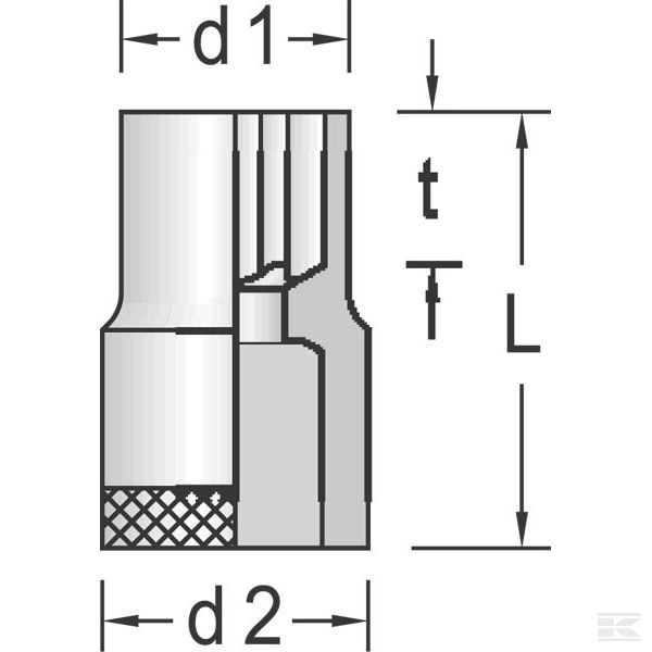 DPTX19E16 Головка к торцевому ключу сменная 1/2-E16