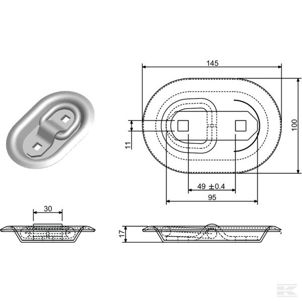 709021KR Фитинг для крепления оцинк.