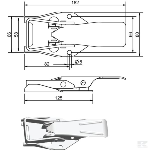 770051KR Эксцентриковый затвор оцинков.