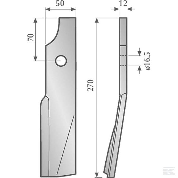 51933900 Нож фрезерный л. Kuhn