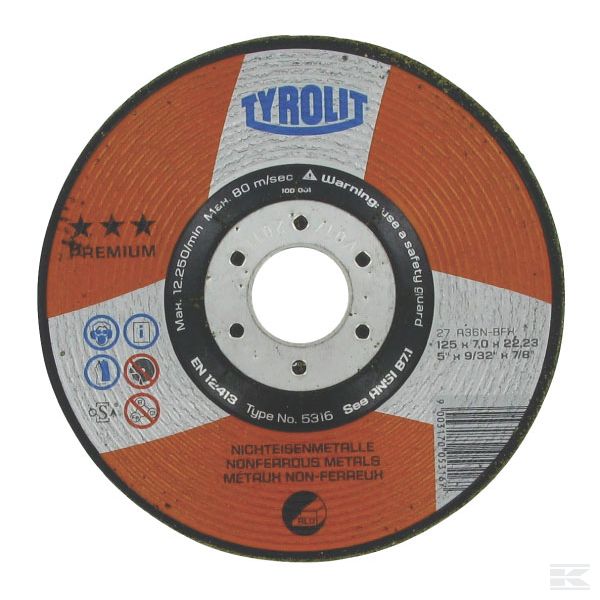 5316 Обдирочный диск Prem.No-Fe 125x7