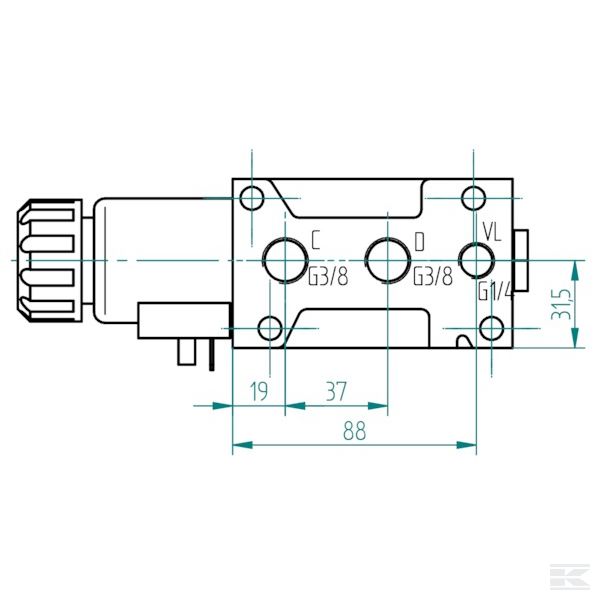6212AK10140FL +Ctrl valve, 12V, flange-compa