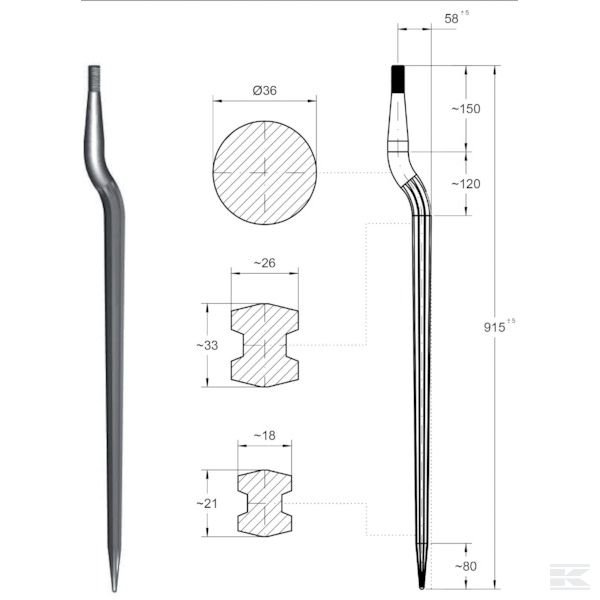 28601501Z Стойка силосная 915 мм Strautmann