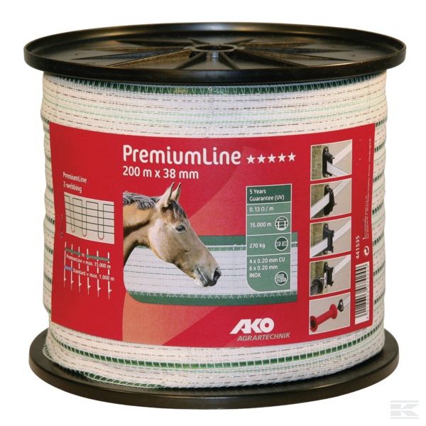441535 Заборная лента Premium, 38 мм, 200 м