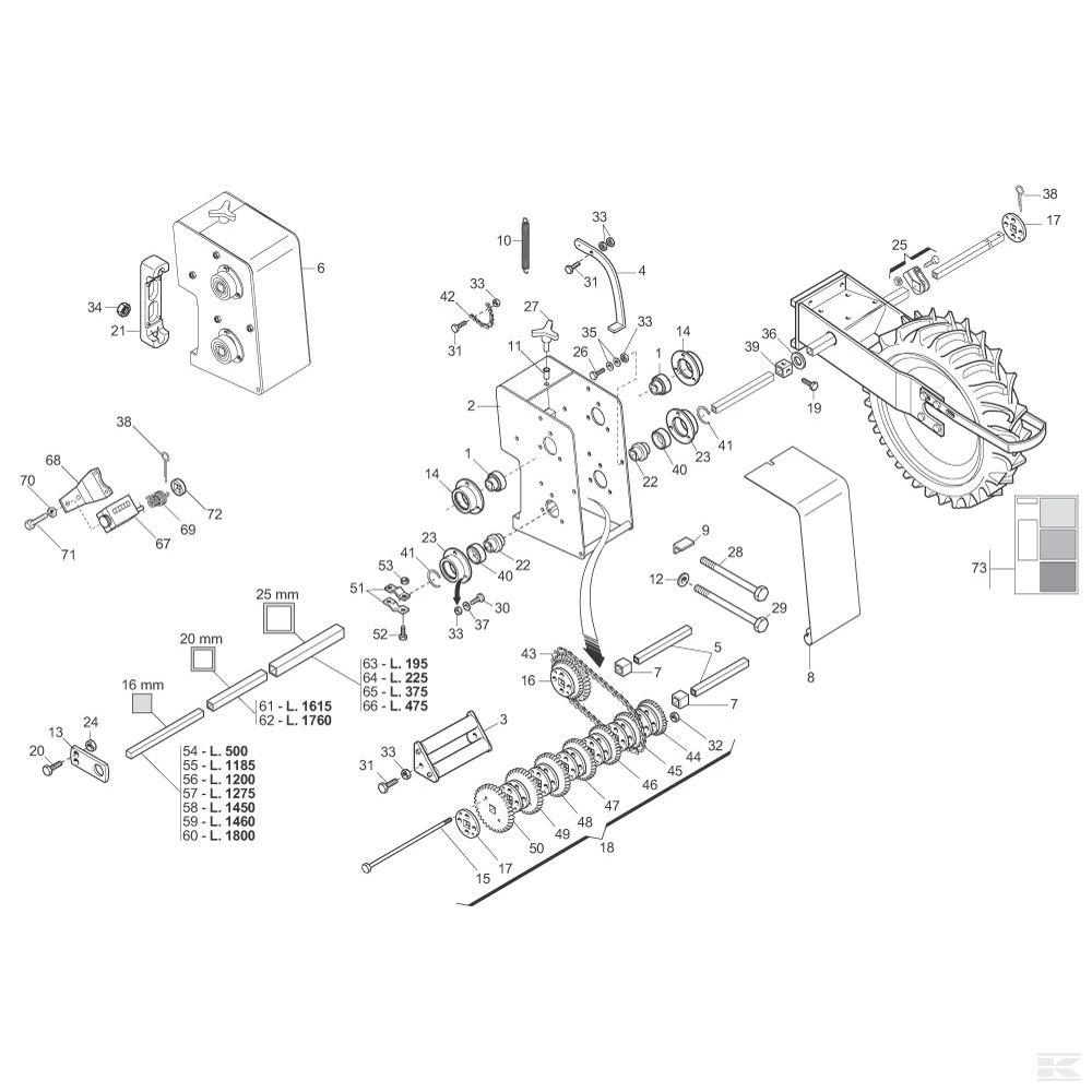 G22500086R Труба 375 мм Gaspardo