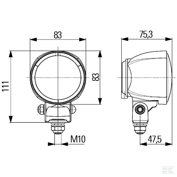 1G0996176171 Фара рабоч. освещ. Modul 70 H9