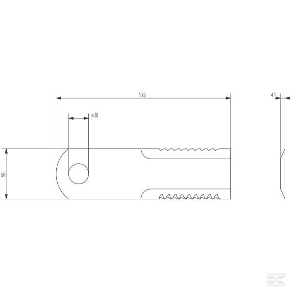 134810N Нож измельчителя 175x50x4,5 мм