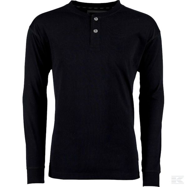 1962781100100M +LS T-shirt w. but. black M