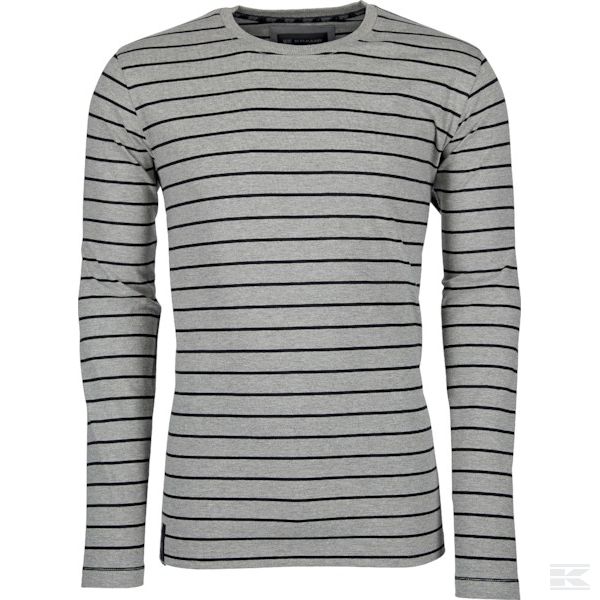 1962782106800S +LS T-shirt Col.Gr.mél./Bl.S