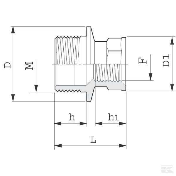 2452075 Ниппель переходный AG/IG 2"x1 1/4"