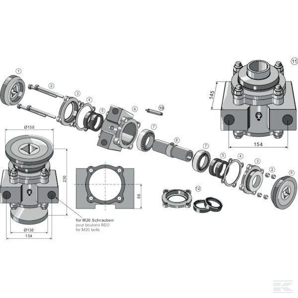 17100412 +Taper roller bearings compl.