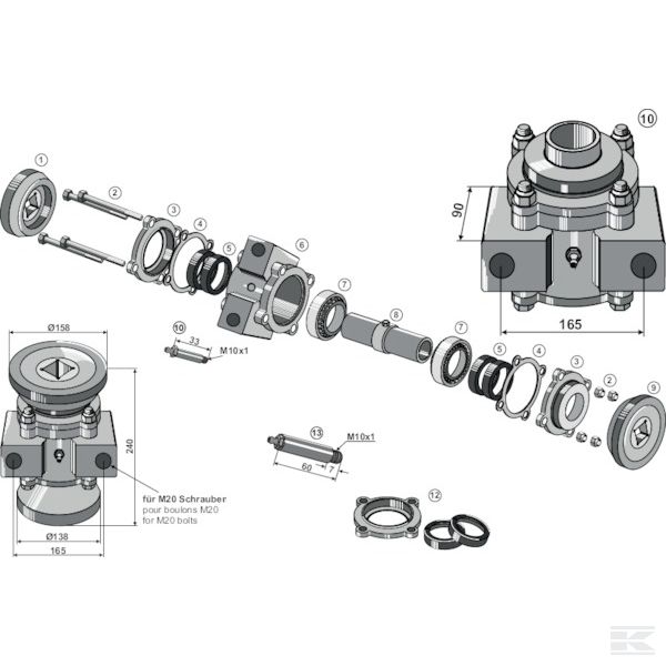 17100406 +Bearing compl. 40x40 square s