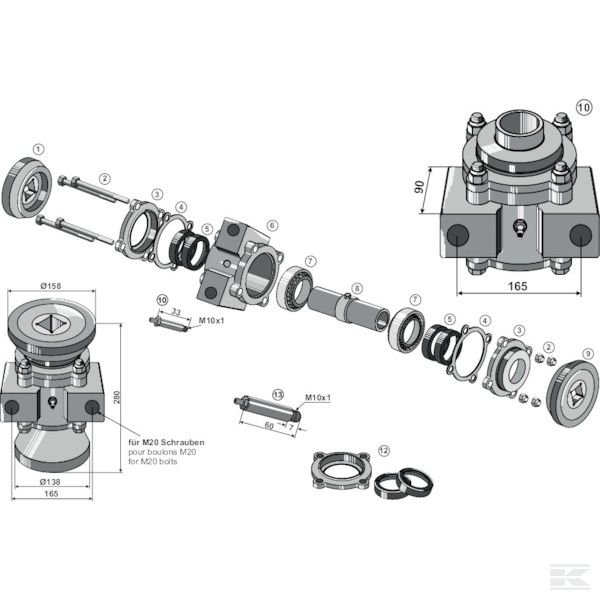 17100407 +Bearing compl. 40x40 square s