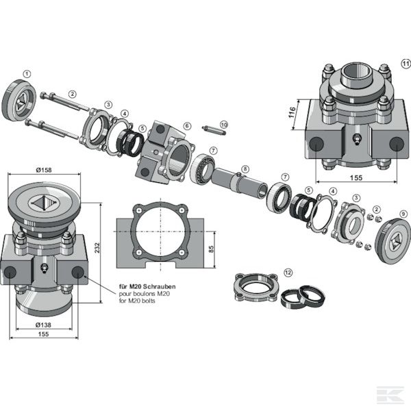 17100405 +Bearing compl. 40x40 square s