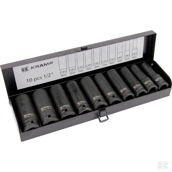 1803924010P1KR Набор длинных ударных головок 1/2", 10 шт.