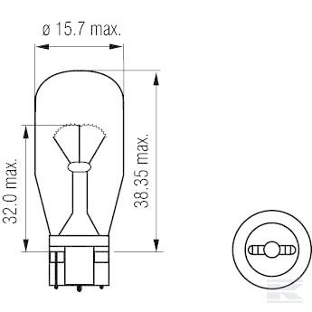 GL1237 Лампа накаливания 12 В 21W W2,1x9,5d