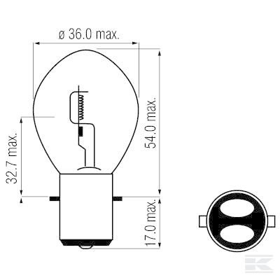 GL120235 Лампа накаливания 12 В 35/35 Вт BA20d