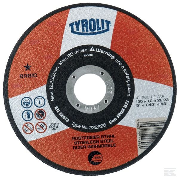 222896 Диск отрезной Basic RVS 125x1