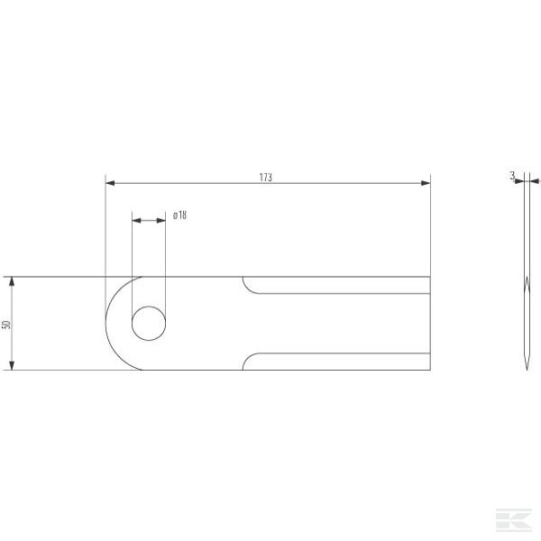 281400N Нож измельчителя 3 мм