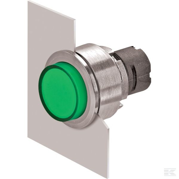 030PFLSV Высокая зелен. кнопка с подсв.