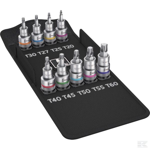 05004202001WERA +Bit socket set Torx 9 pcs.