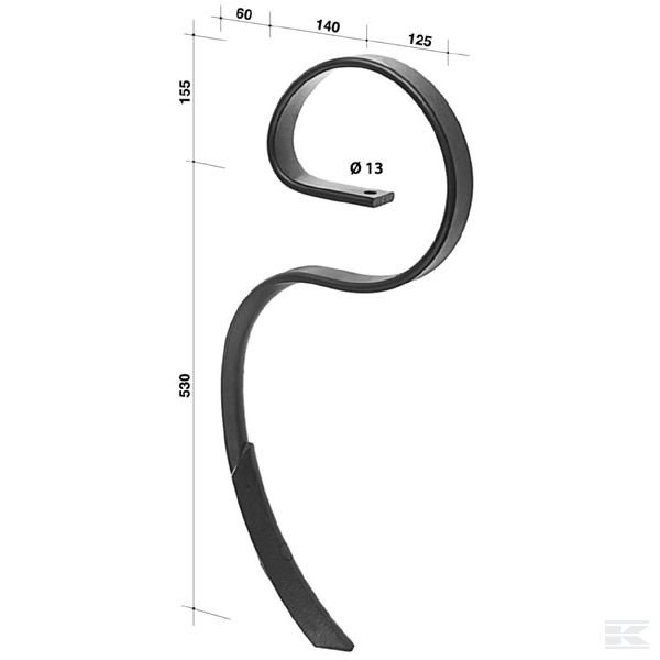 CP70 Oбразная стойка бороны 45x12