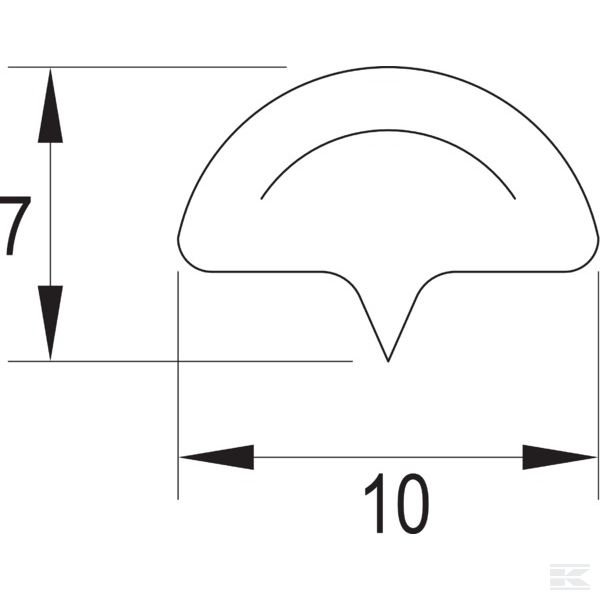 CA7147B Профиль резиновый зажимный