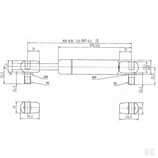 CA656399 Амортизатор газонаполненный L415-610N