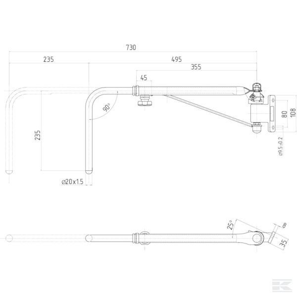 CA6395031 Выдвижной держатель зеркала