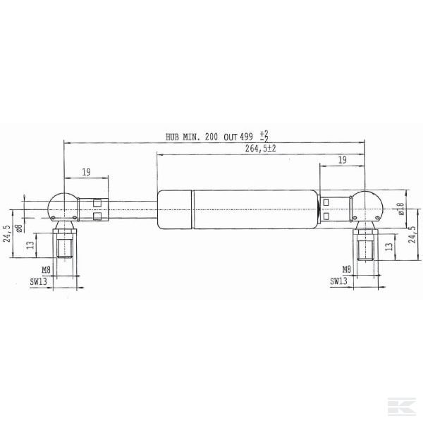 CA052590 Амортизатор газонаполненный L499-100N